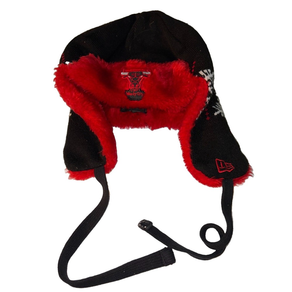 New Era Chicago Bulls‎ Snowflake Trapper Hat Windy City Red/ Black Hardwood